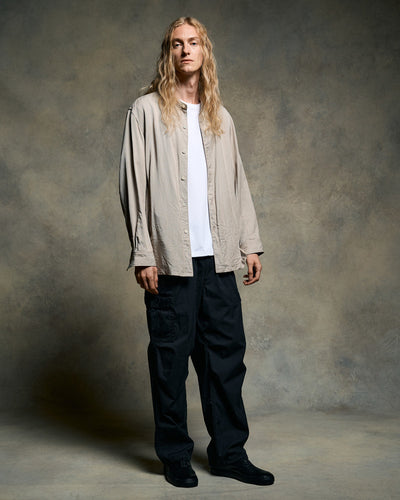 band collar shirt coat
