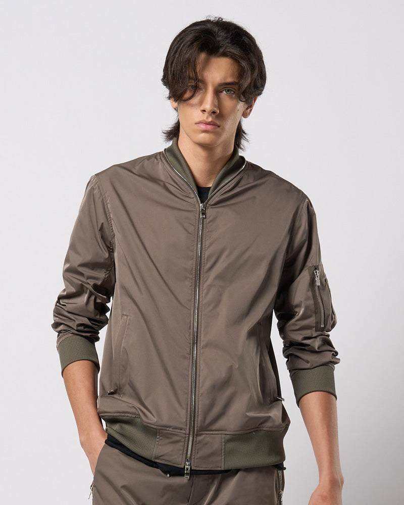 neck zip blouson
