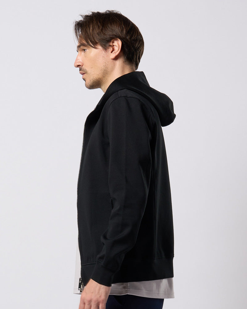 high neck zip-up parka
