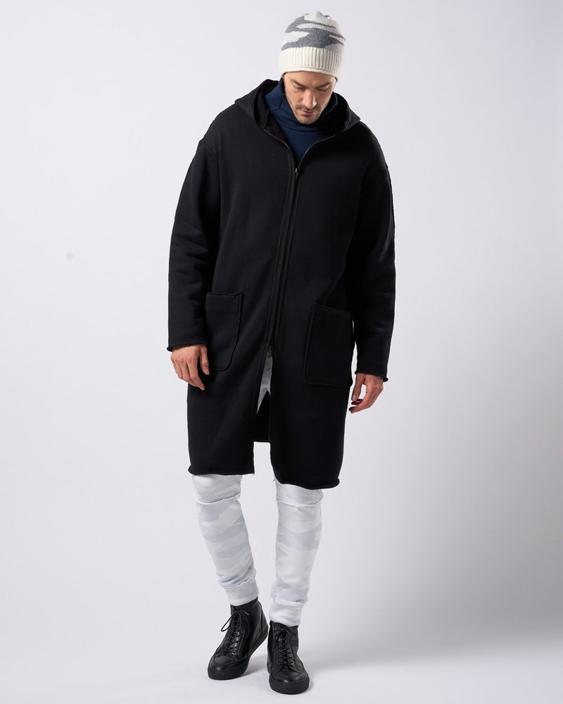 long zip-up parka