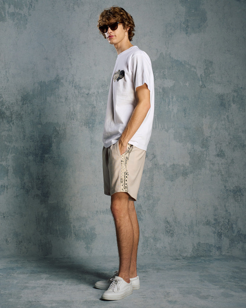 bandana print panel shorts