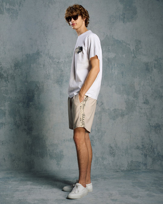 bandana print panel shorts
