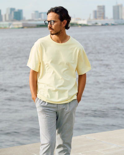 wide cut-off crew-neck S/S