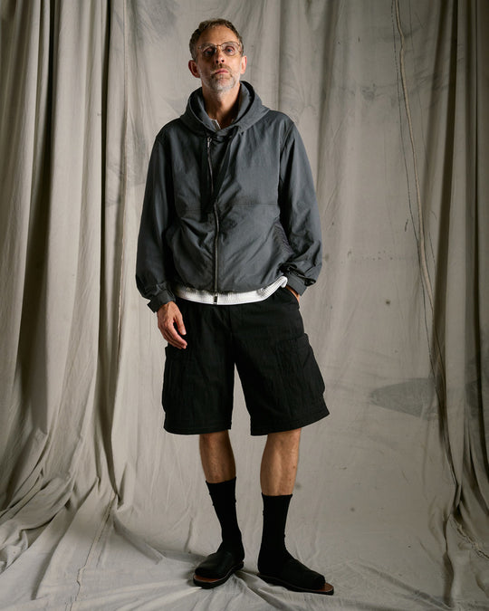 textured nylon short witch blouson