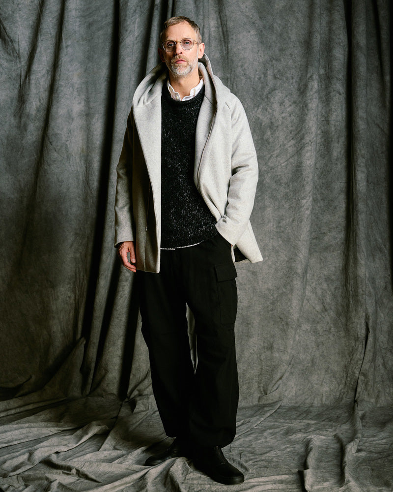 fancy yarn crew-neck knit