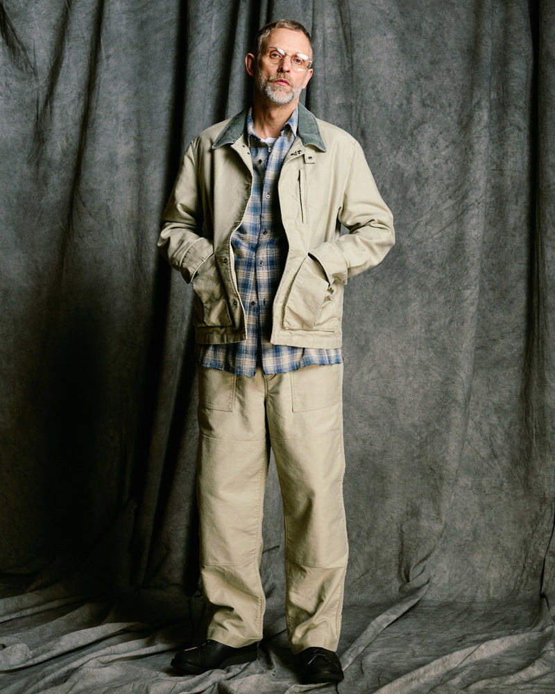 aging loose check shirt