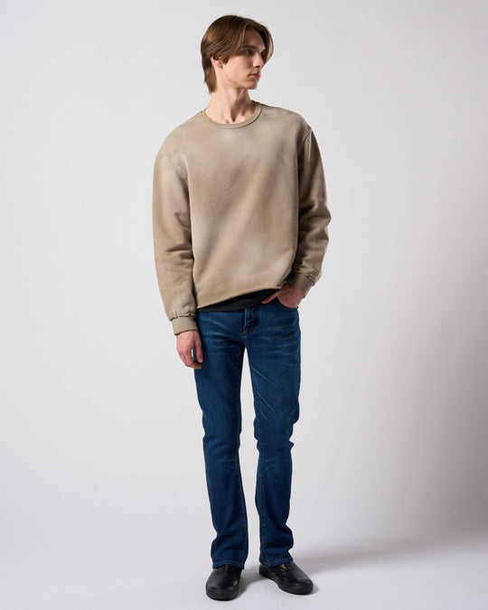 denim jersey 3D banana flare pants