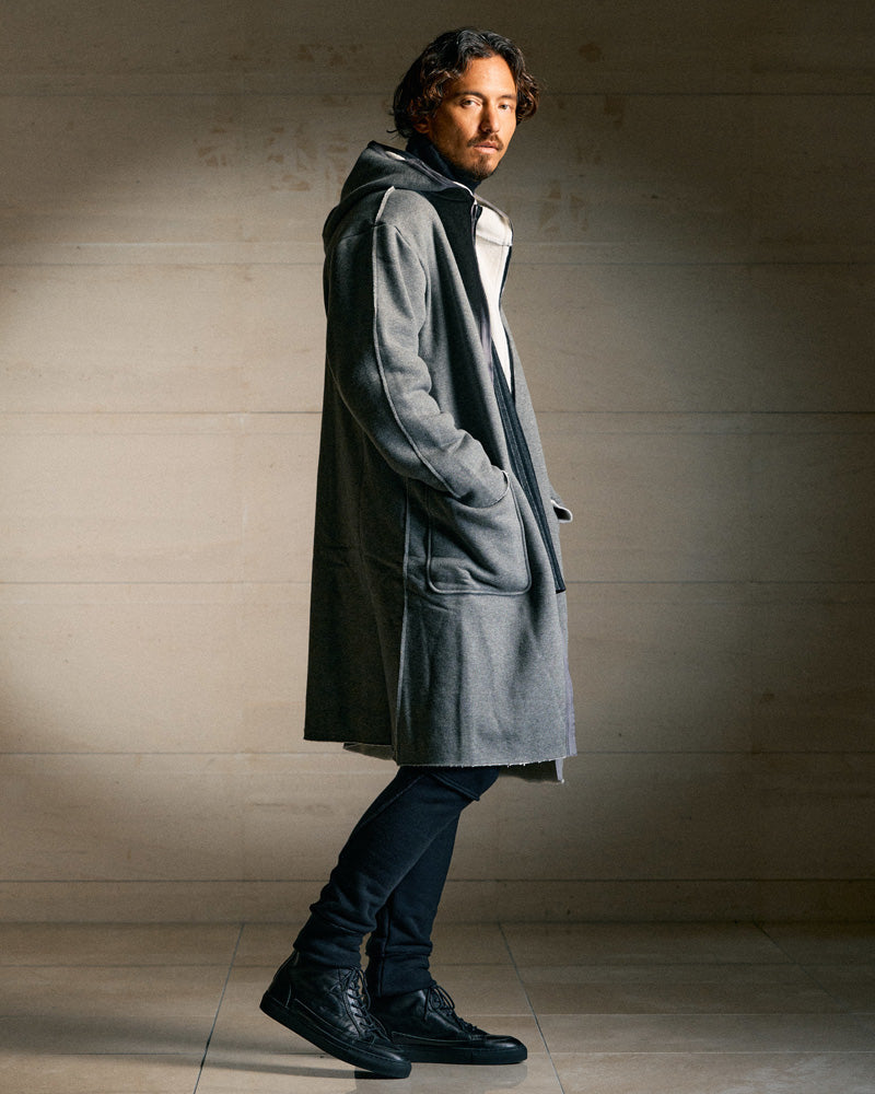 long zip-up parka