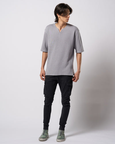 quarter-knit key neck H/S