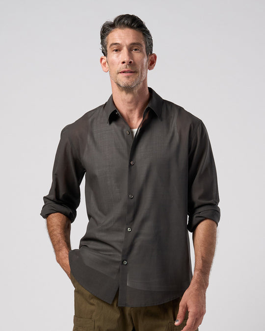 airy wool voile shirt