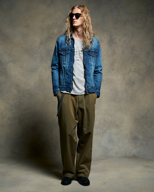 denim zip blouson