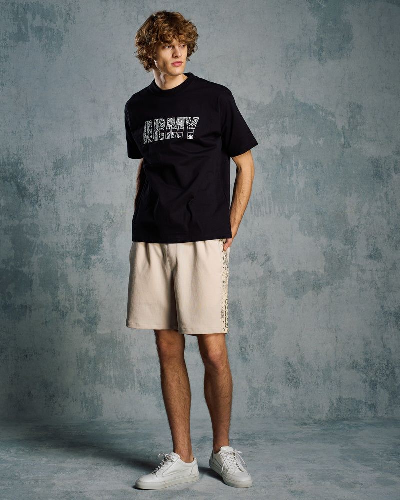 bandana print panel shorts