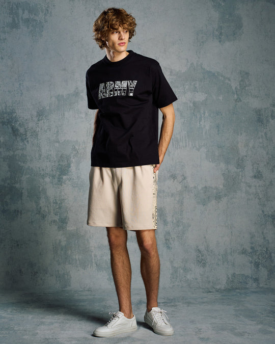 bandana print panel shorts