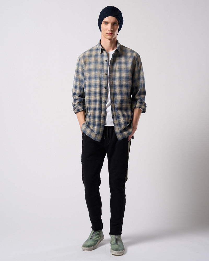 slim cut-off crew-neck L/S