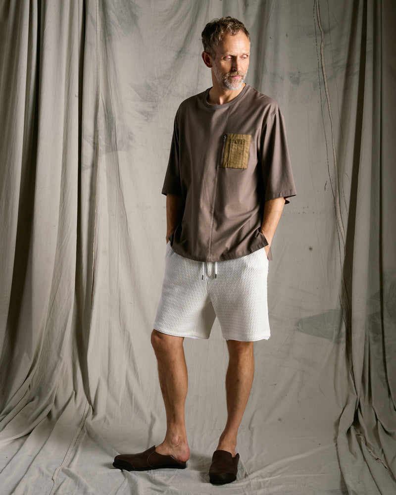 textured knit shorts