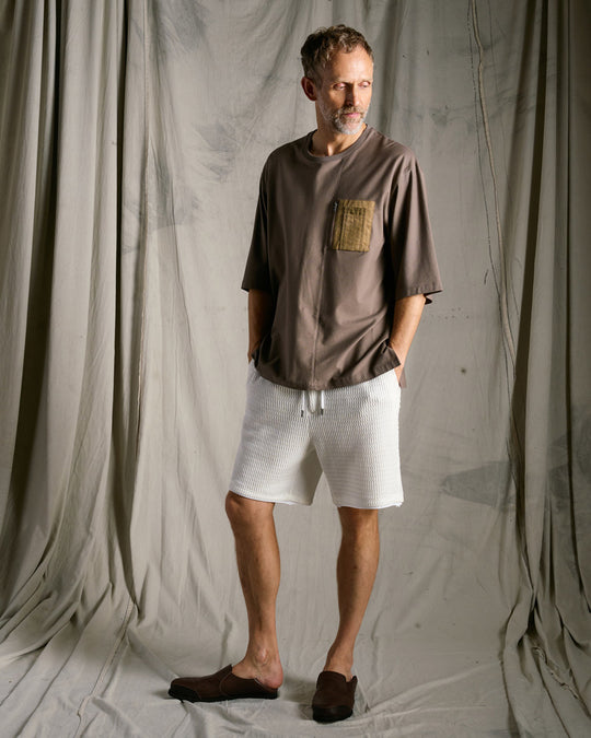 textured knit shorts