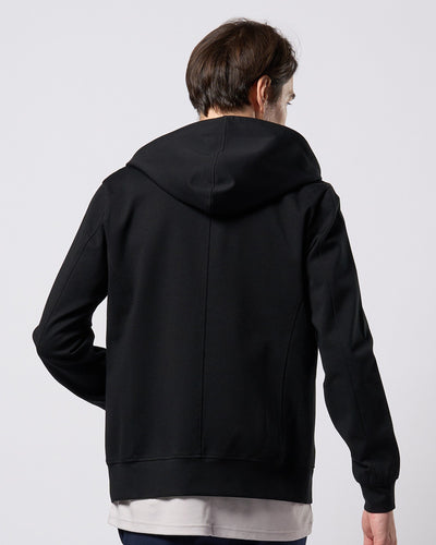 high neck zip-up parka