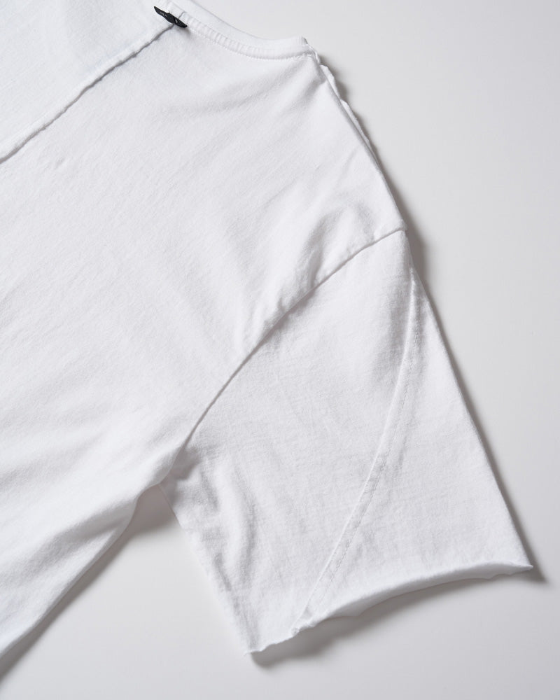 wide cut-off crew-neck S/S