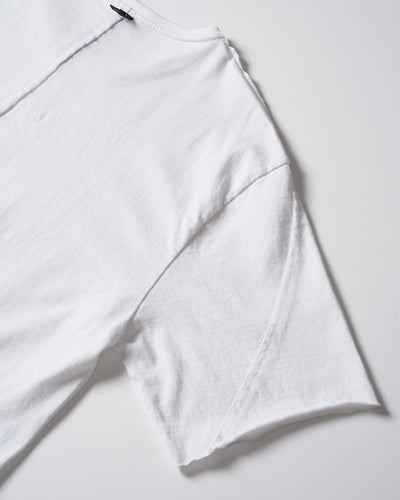 wide cut-off crew-neck S/S