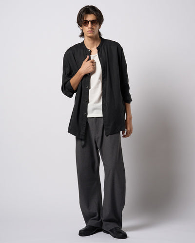 band collar shirt coat