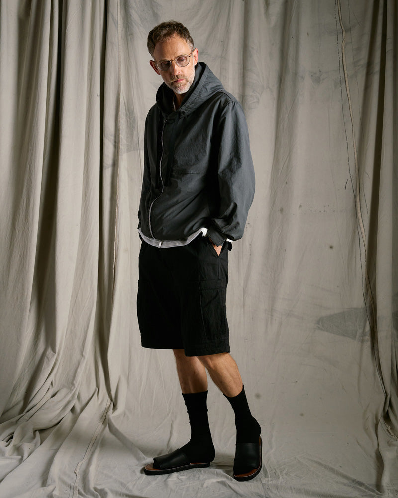 textured nylon short witch blouson
