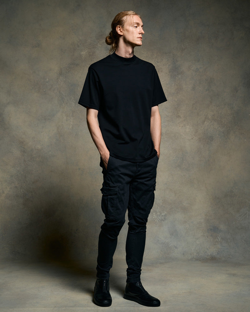luxury cotton mock neck S/S