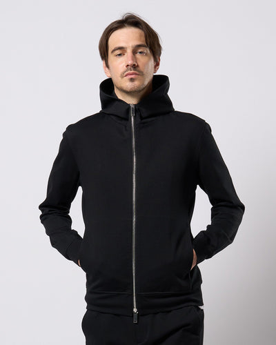 high neck zip-up parka