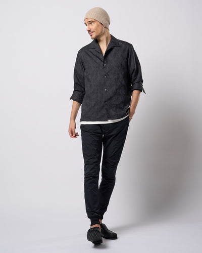 jacquard open collar shirt