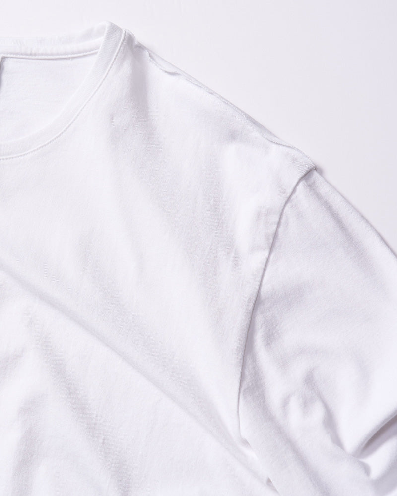slim cut-off crew-neck L/S