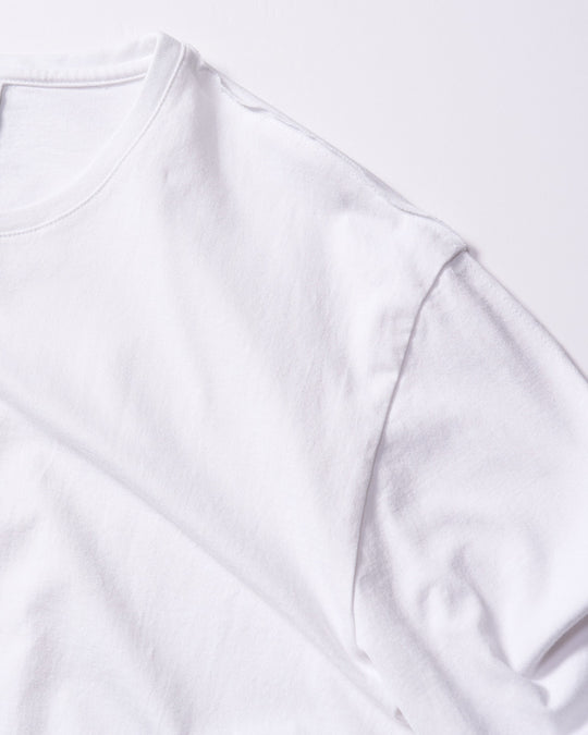 slim cut-off crew-neck L/S
