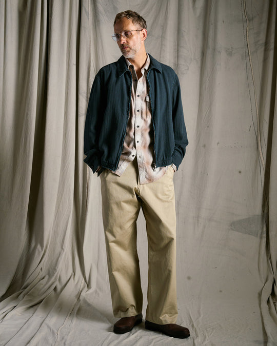 loose check western shirt