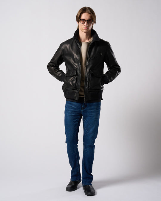 denim jersey 3D banana flare pants