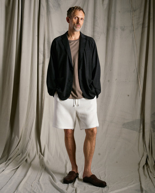 textured knit shorts