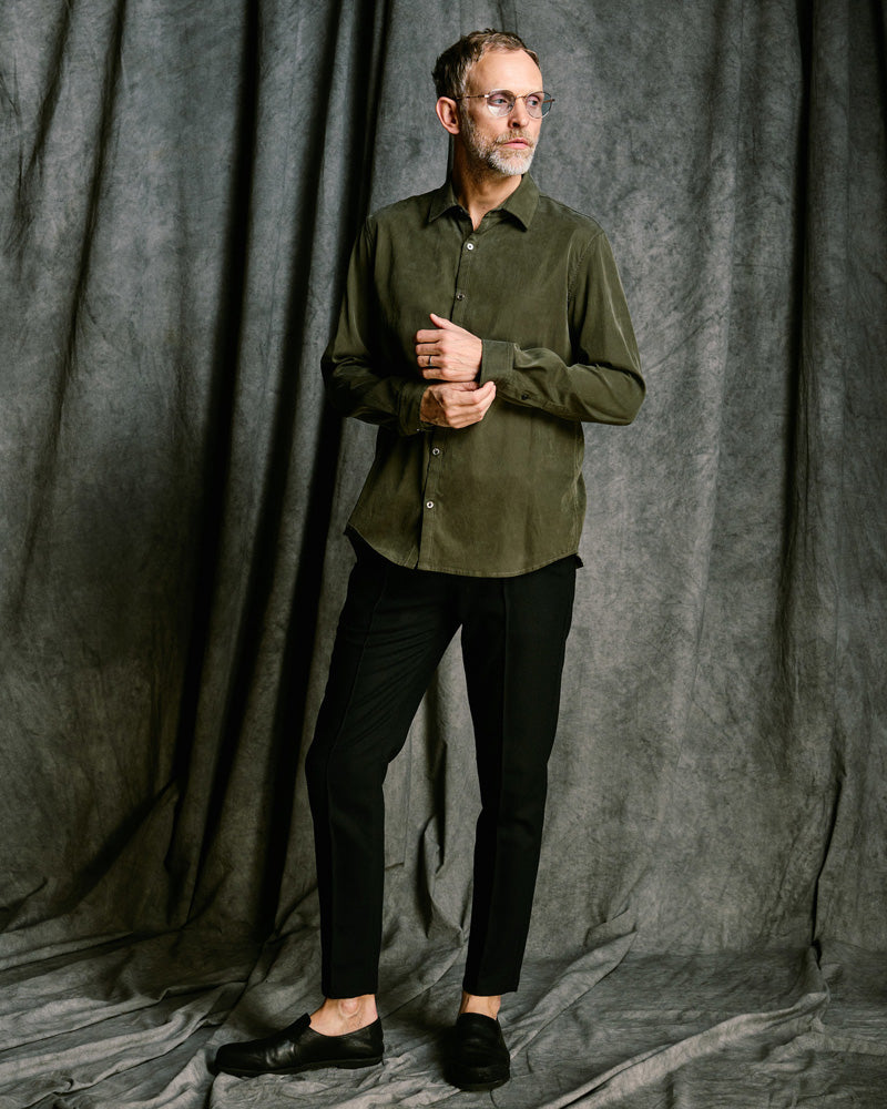 comfort pin-tuck slim slacks