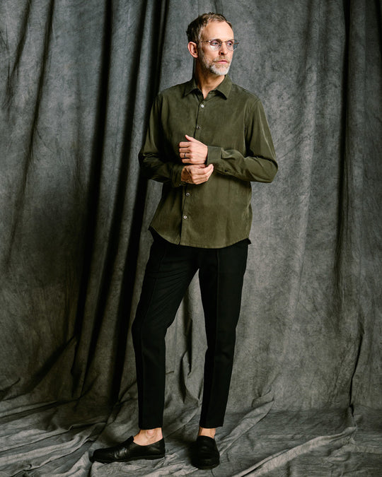 comfort pin-tuck slim slacks