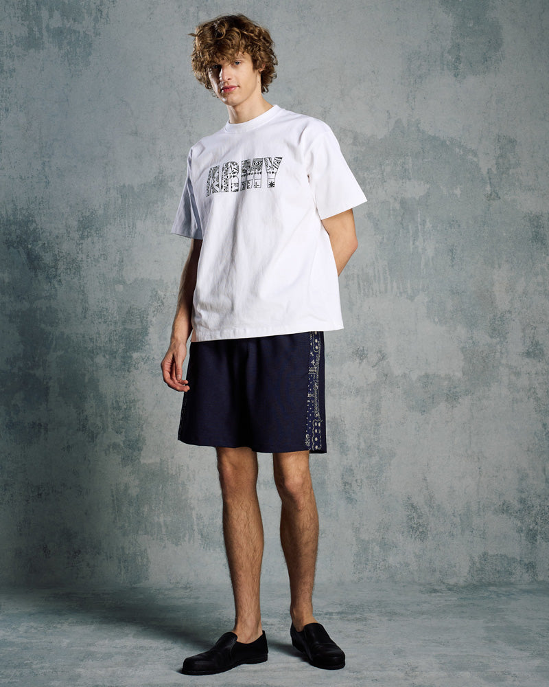 bandana print panel shorts