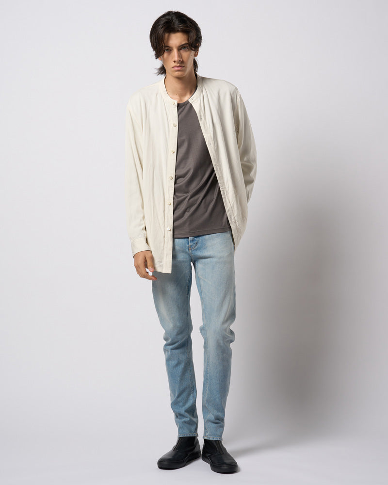 band collar shirt coat