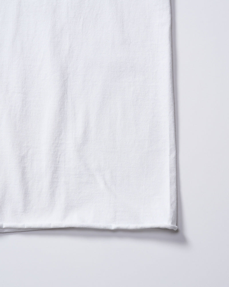 slim cut-off crew-neck L/S