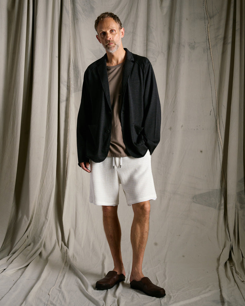 textured knit shorts