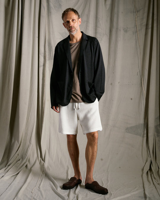 textured knit shorts
