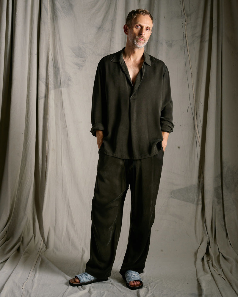 cupro vintage knee tuck easy pants