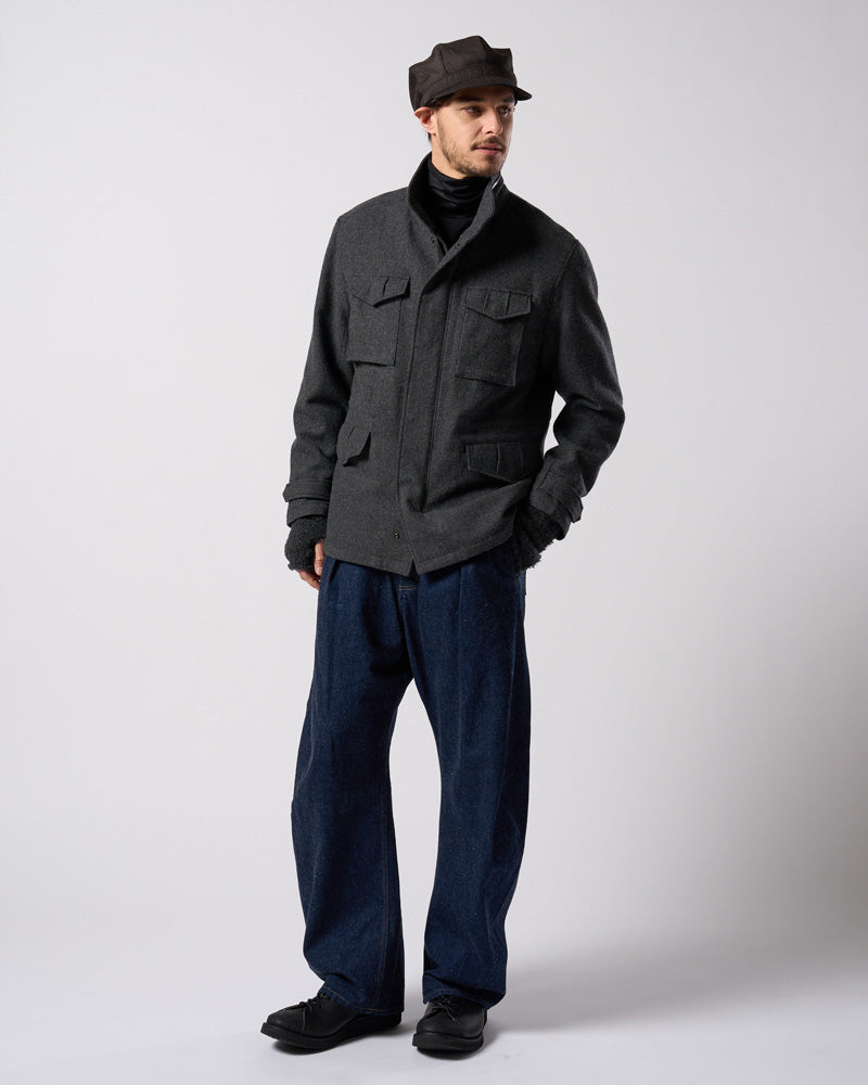 milled wool field jacket