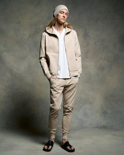 high neck zip-up parka