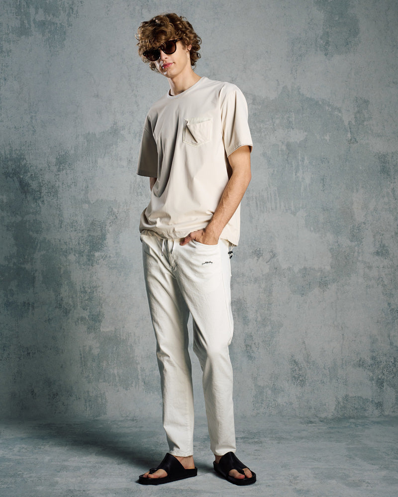 drawstring leather pocket S/S