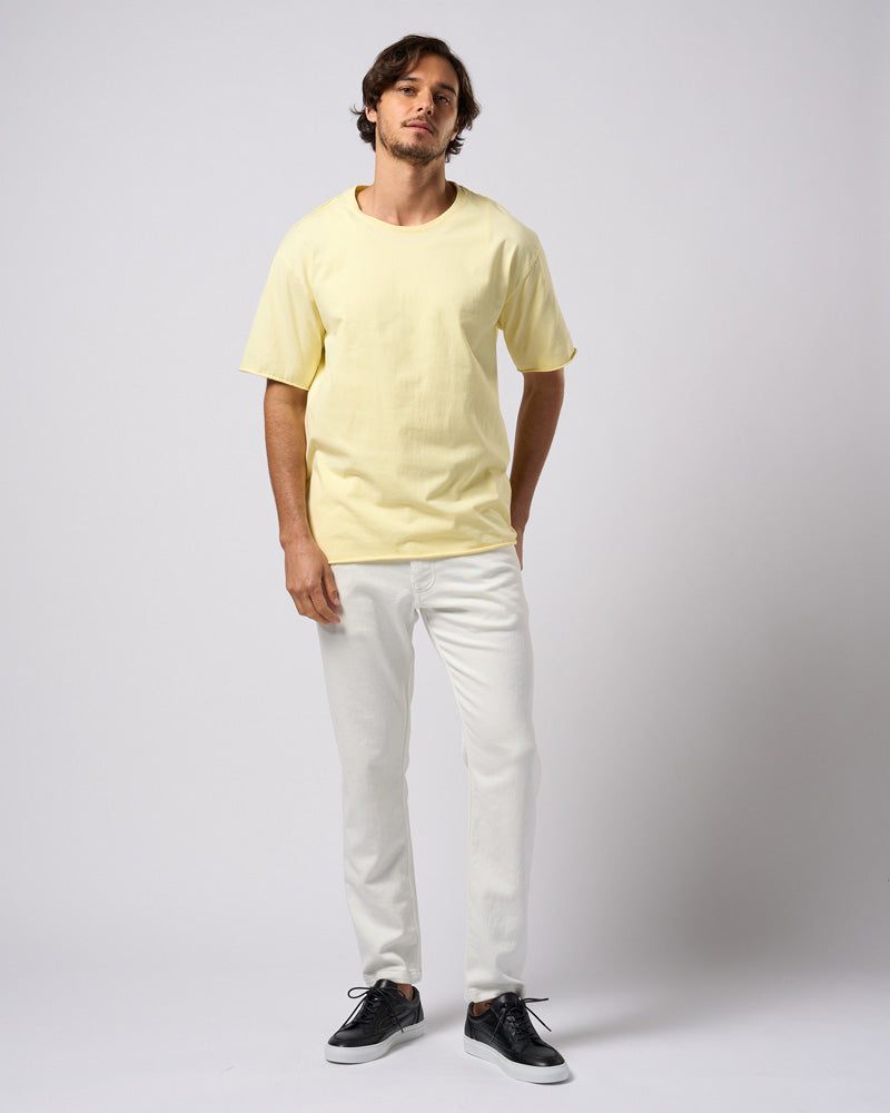 wide cut-off crew-neck S/S