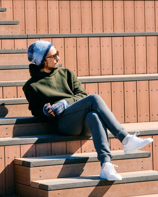 mohair shaggy knit beanie