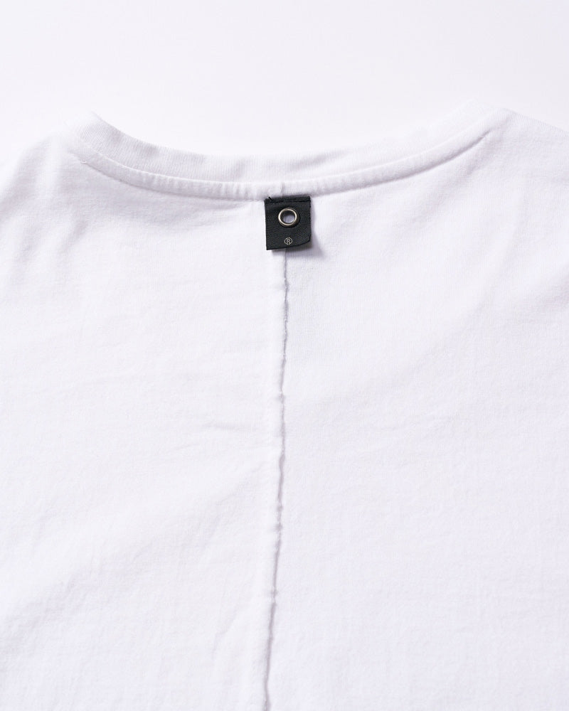slim cut-off crew-neck L/S