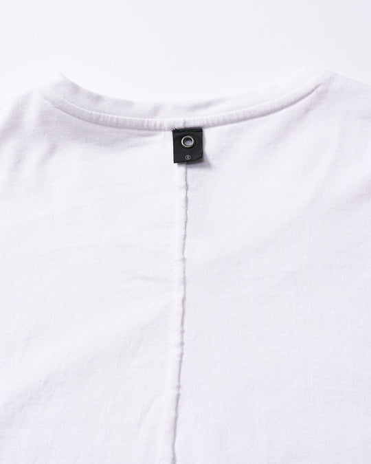 slim cut-off crew-neck L/S