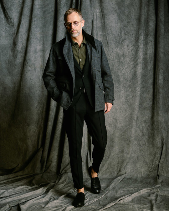 milled wool field jacket
