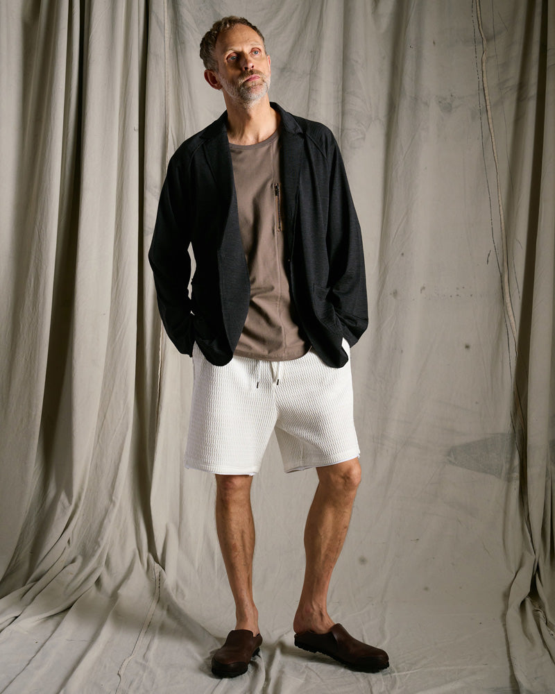 textured knit shorts